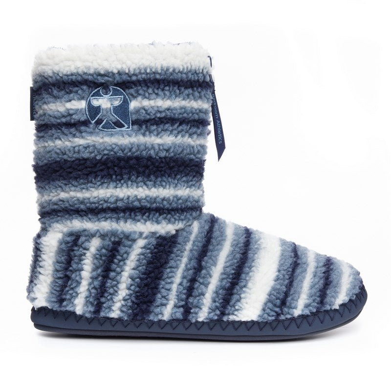 Teddy Sherpa Slipper Boot Blue Stripe - Main Image