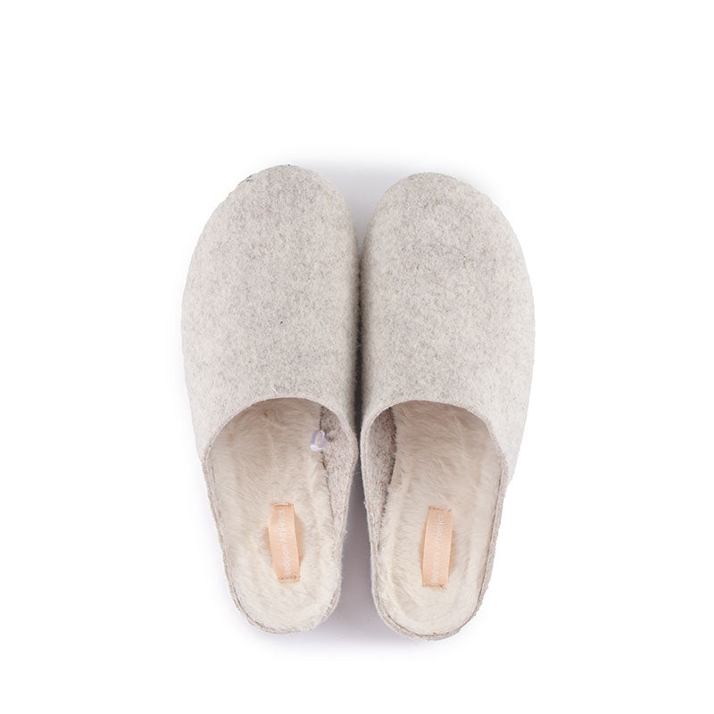 Pilar Grey Marl Vegan Felt Mule Slipper Bedroom Athletics