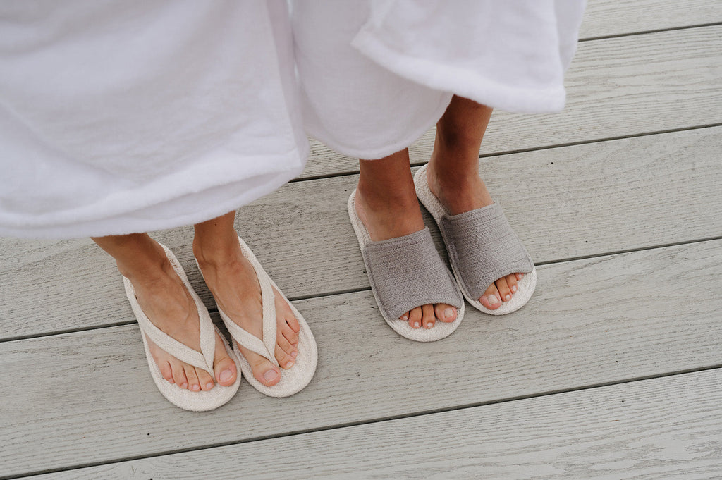 Two pairs of Bedroom Athletics spa slippers