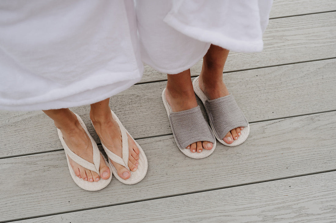 Two pairs of Bedroom Athletics spa slippers