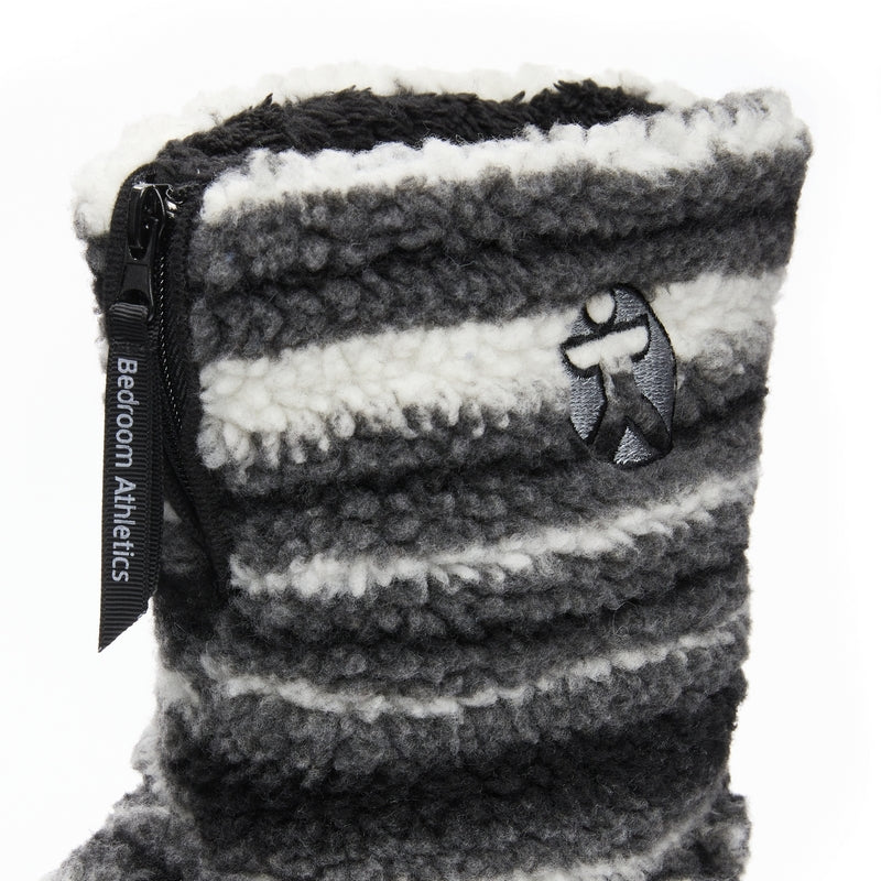 Teddy Slipper Boots in Grey Stripe Colour detailed picture