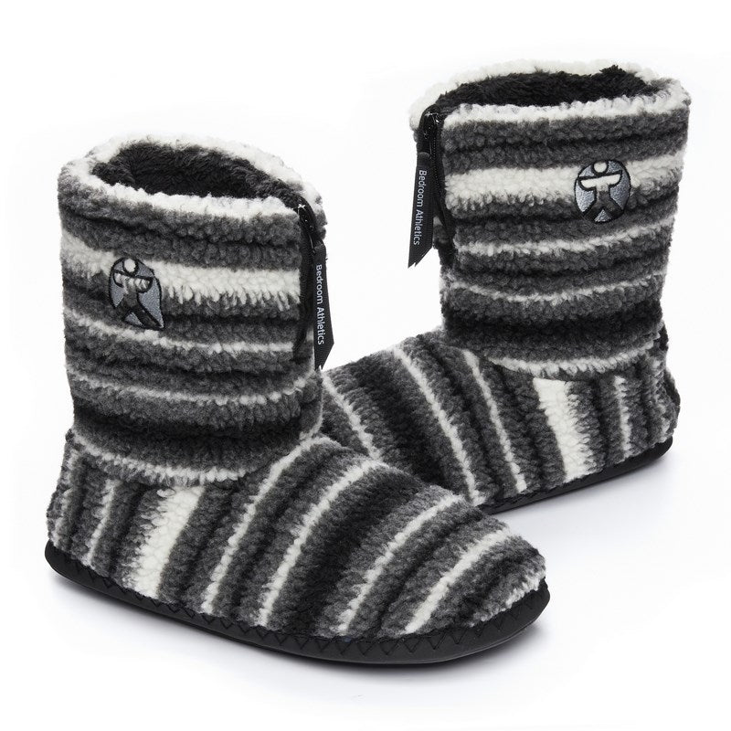 Teddy Slipper Boots in Grey Stripe Colour 
