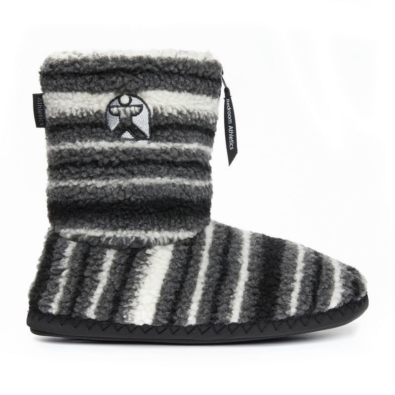 Teddy Slipper Boots in Grey Stripe Colour from the right side