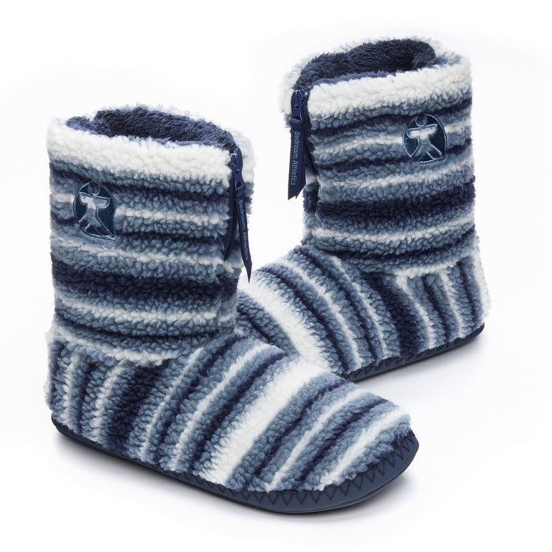 Teddy Slipper Boots in Blue Stripe Colour 