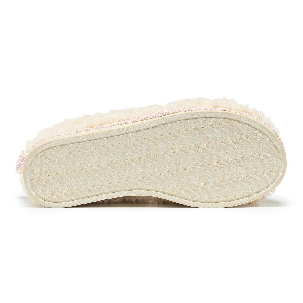Alicia - Luxury Borg Fleece Platform Mule - Cream