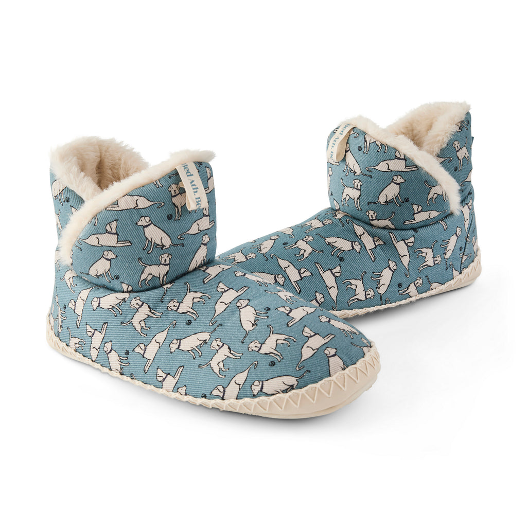 Lily - All Over Dog Print Slipper Boot - Denim