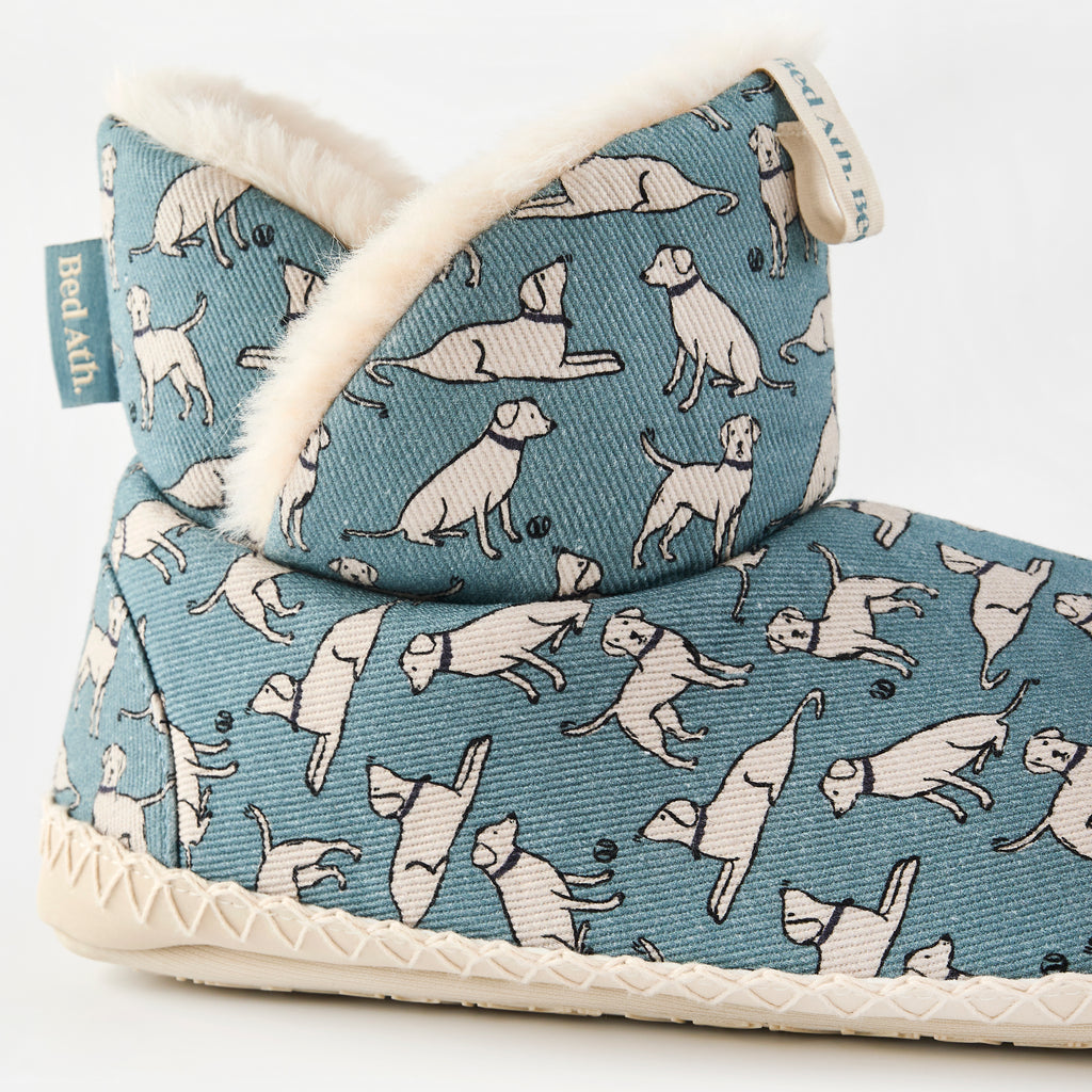 Lily - All Over Dog Print Slipper Boot - Denim
