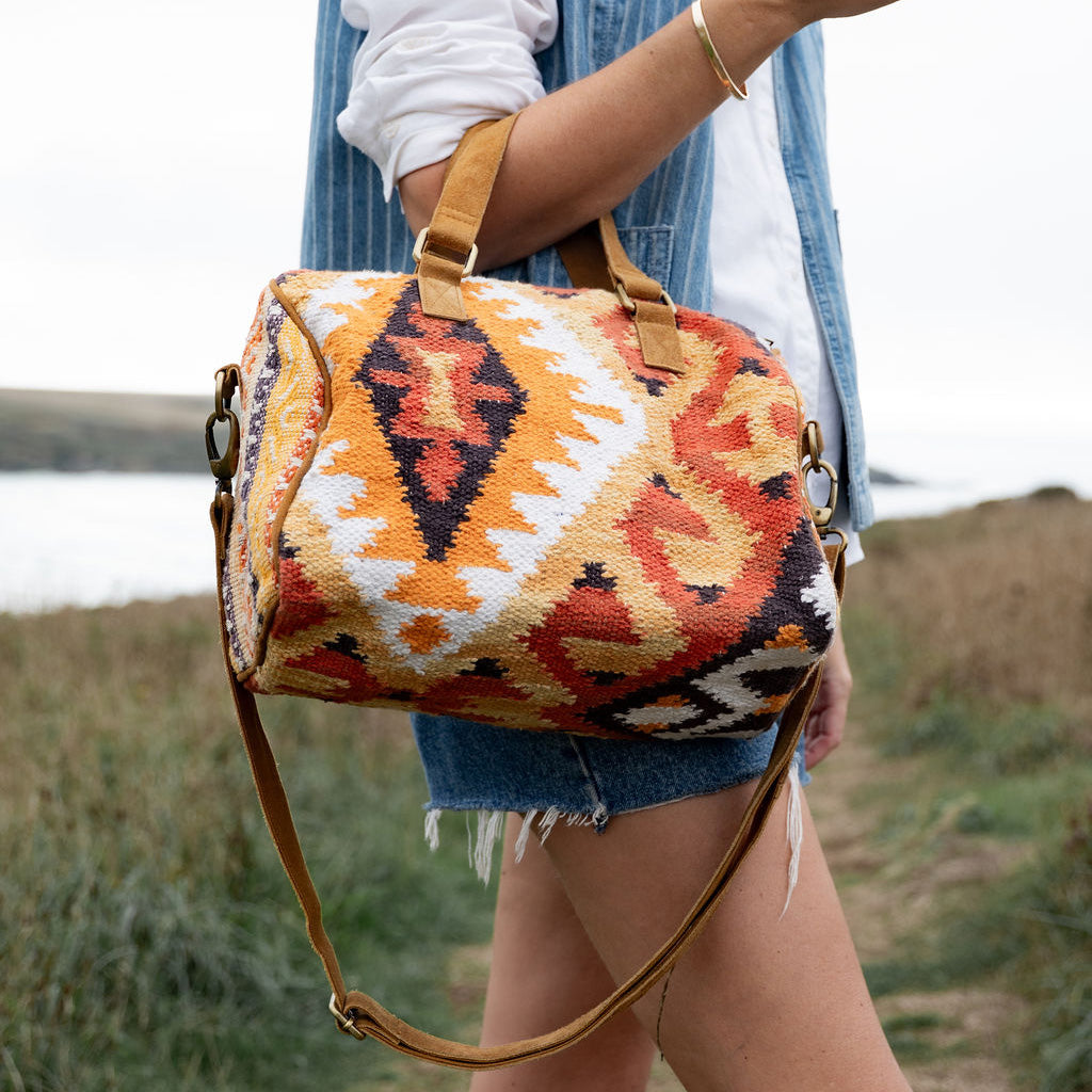 Glastonbury - Luxury Boho Handbag - Multi Oranges