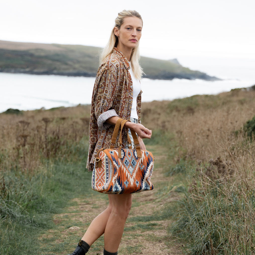 Glastonbury - Luxury Boho Handbag - Multi Blues