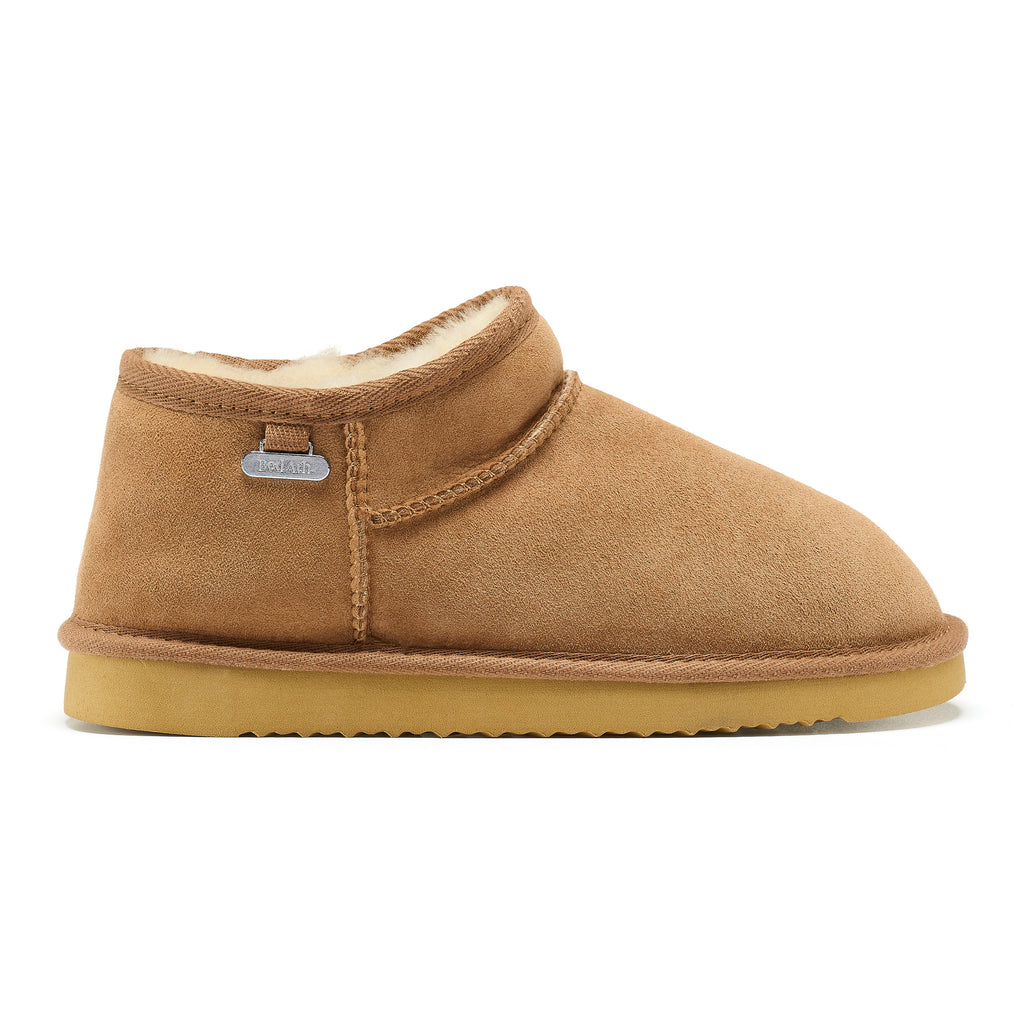 Betty - Double Faced Sheepskin Mini Slipper Boot - Chestnut