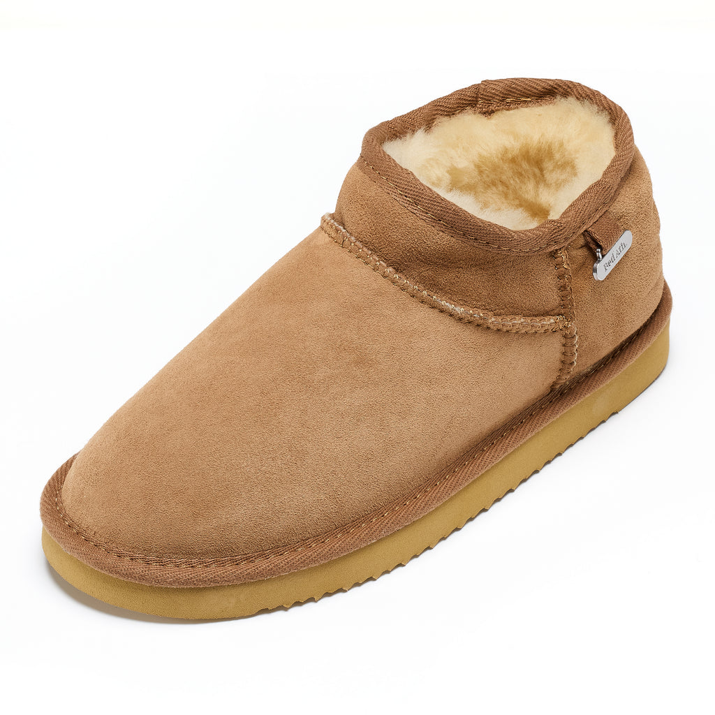 Betty - Double Faced Sheepskin Mini Slipper Boot - Chestnut