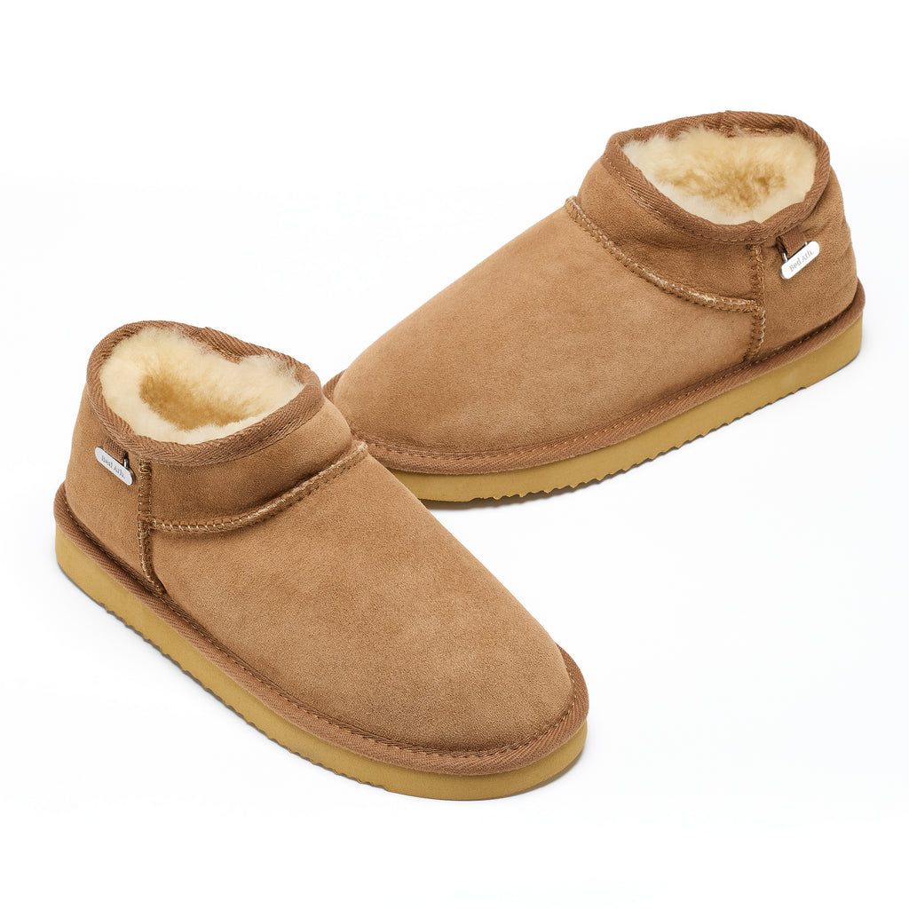 Betty - Double Faced Sheepskin Mini Slipper Boot - Chestnut