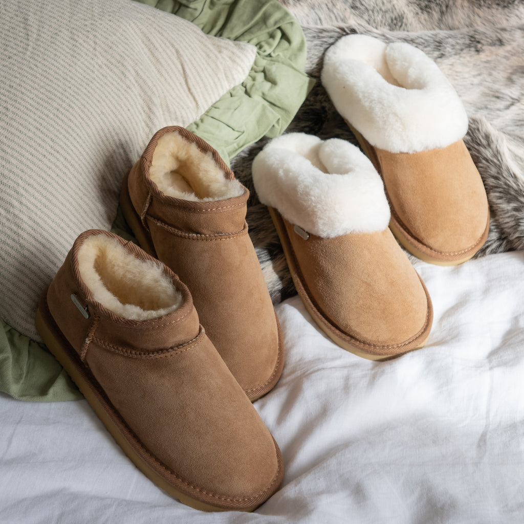Margot - Double Faced Sheepskin Mule - Chestnut