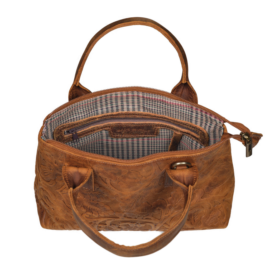 Buffon - Embossed Large Leather Bag