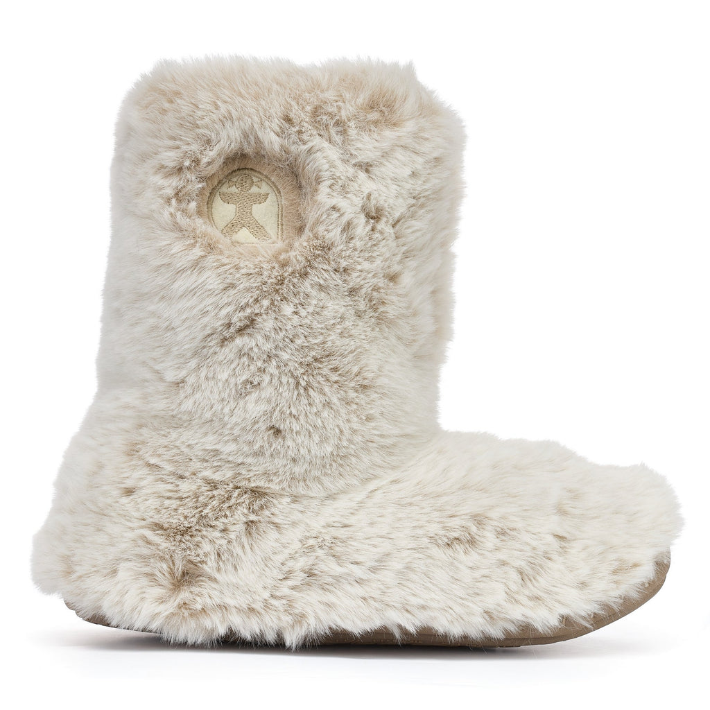 side profile of womens Cole Ferret faux fur slipper boots
