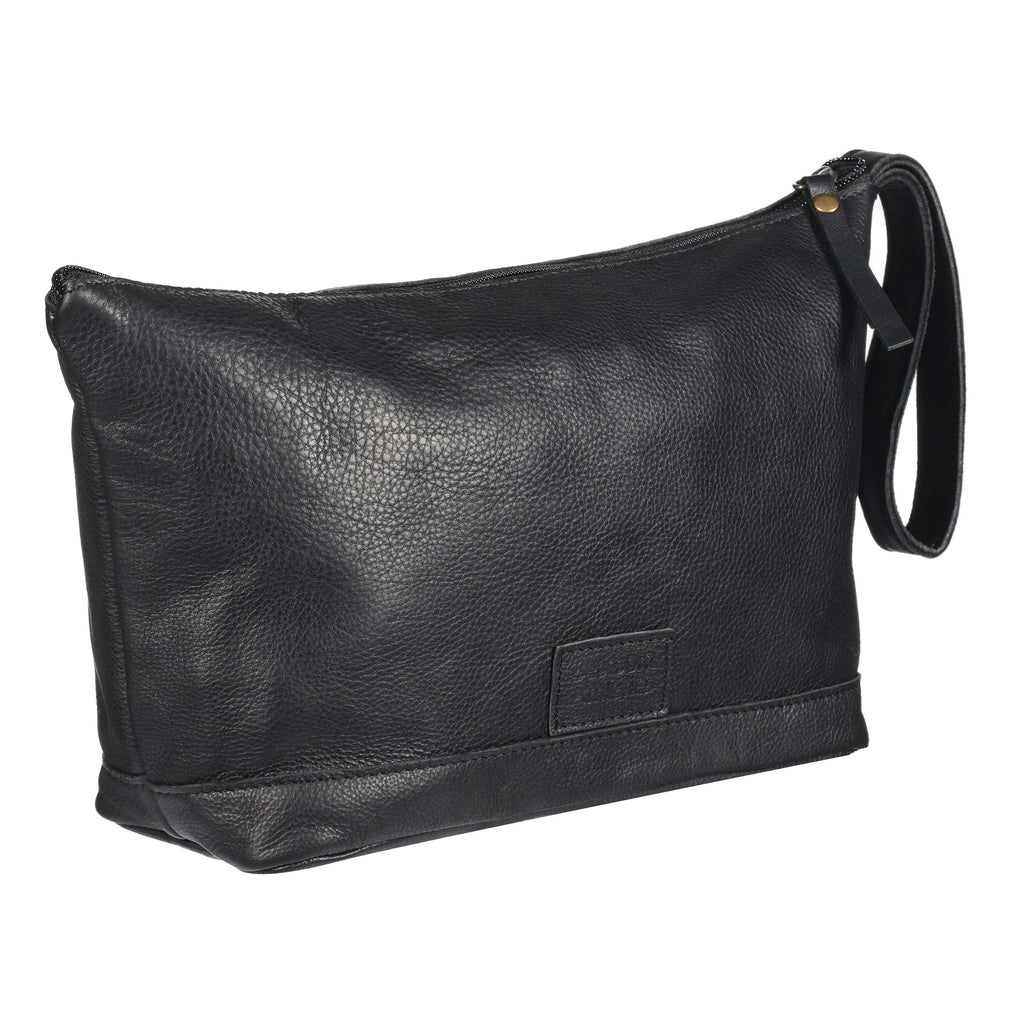 Cannavaro - Leather Washbag - Black