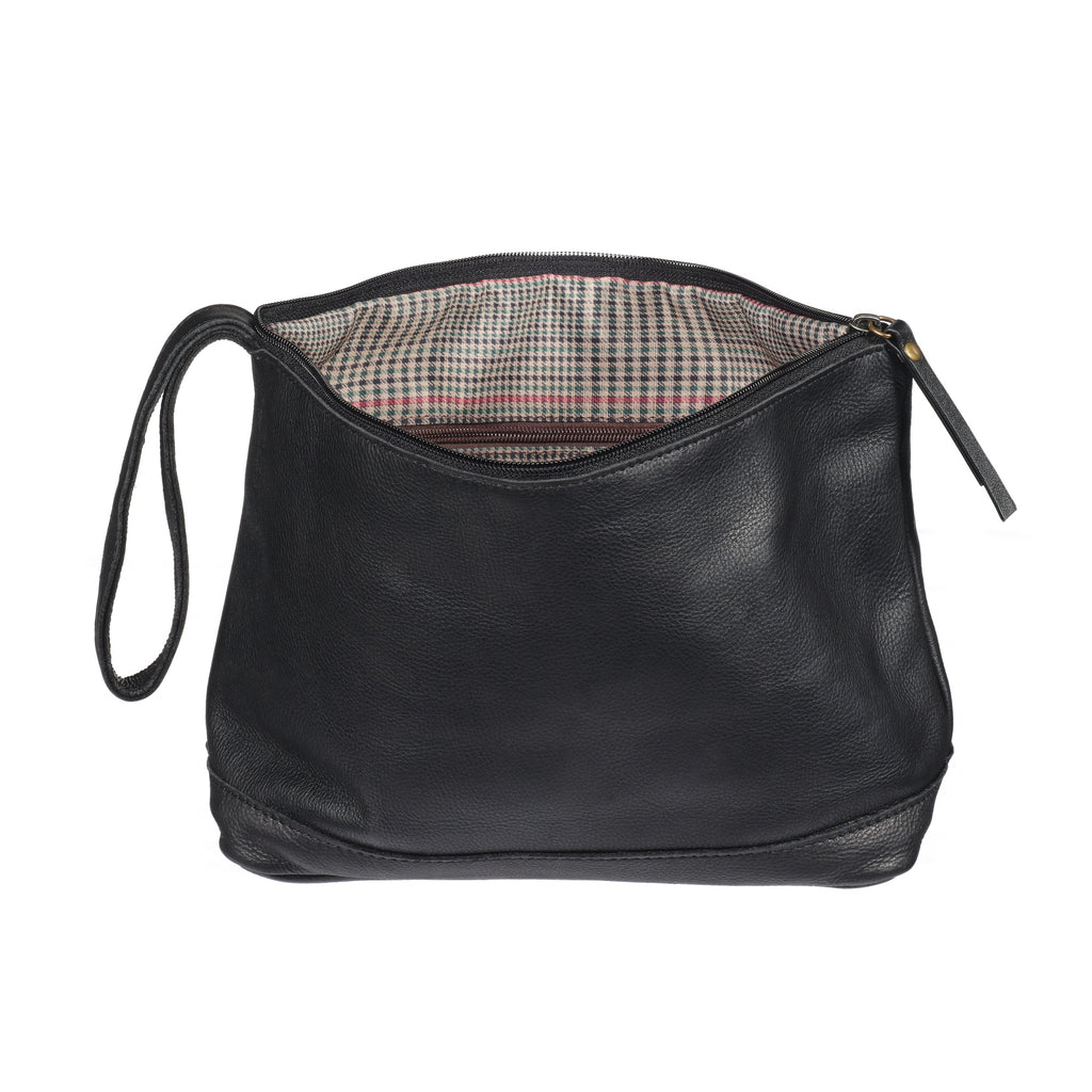 Cannavaro - Leather Washbag - Black