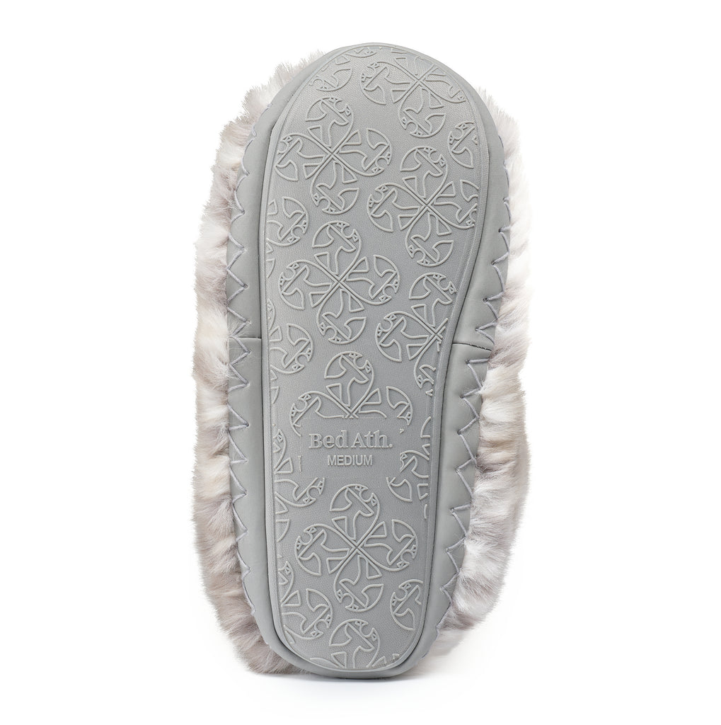 Cole - Luxury Faux Fur Slipper Boot - Grey Leopard