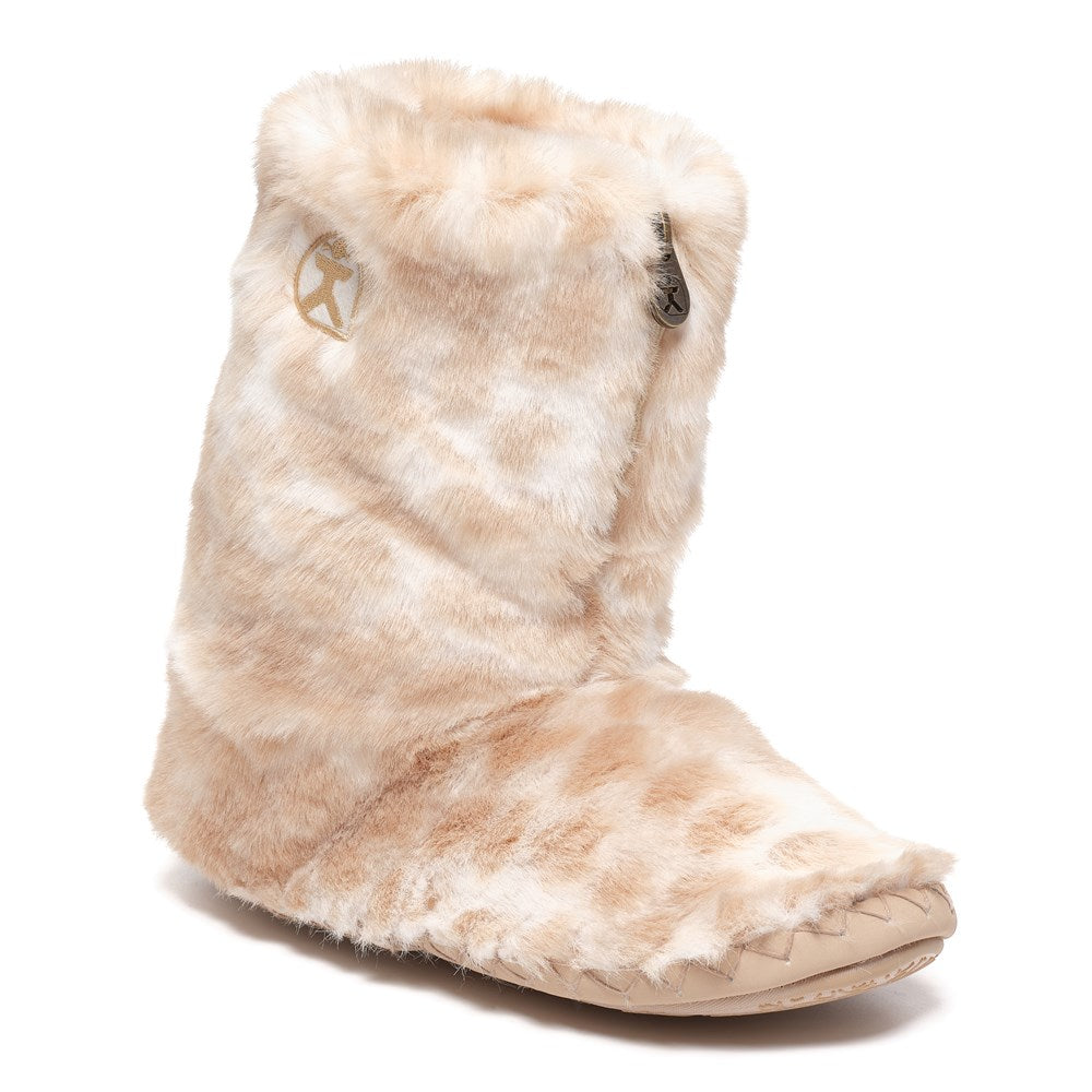Cole - Luxury Faux Fur Slipper Boot - Caramel Leopard