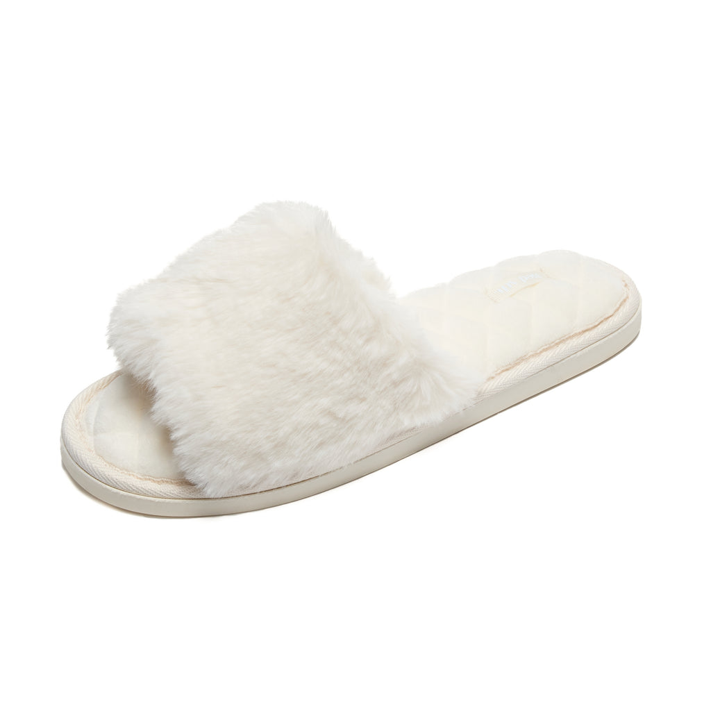 Picture of Erin Cream Coloured Slipper from left profile