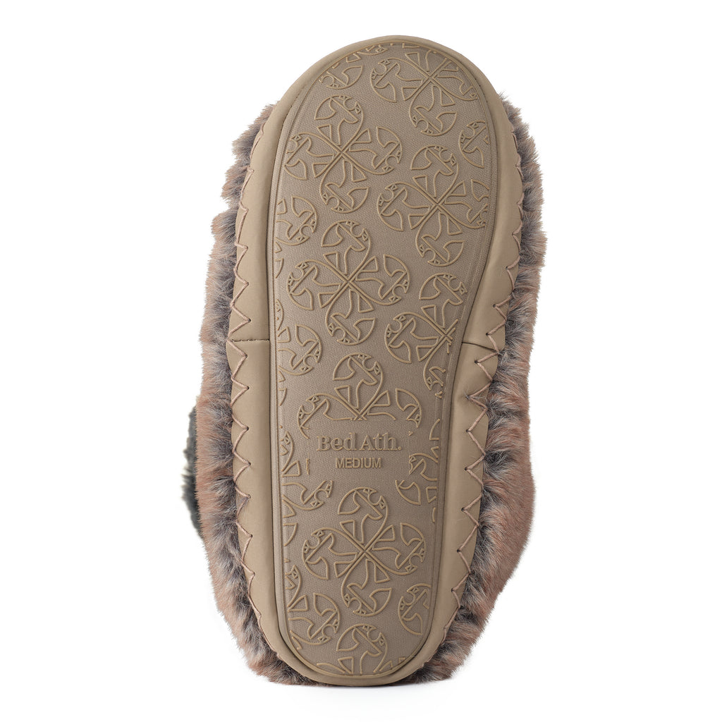 Florence - Tall Luxury Faux Fur Slipper Boot - Patchwork Sable