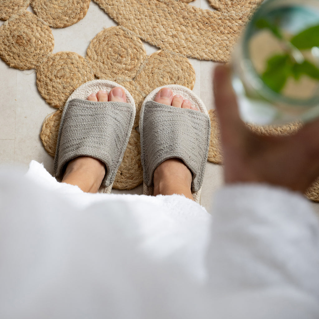 Frieda - Spa Slipper Slider - Light Grey