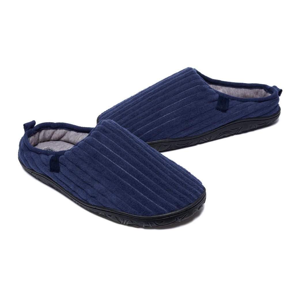 Picture of Jamie Navy slippers on white background