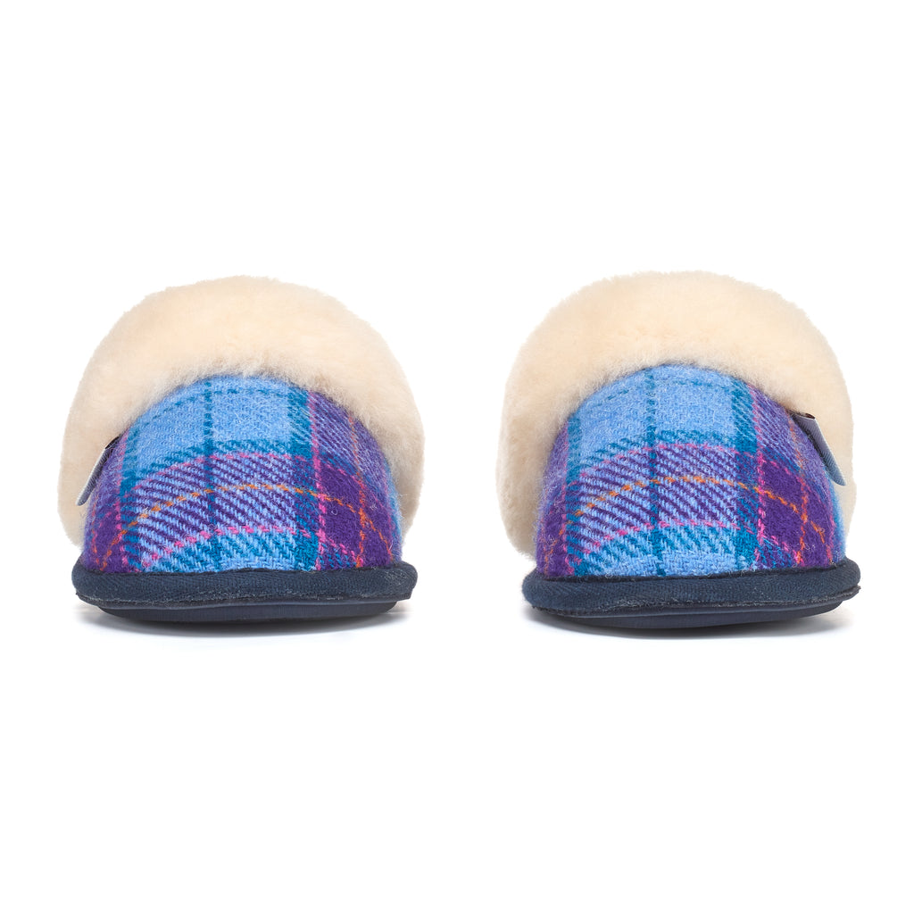 Kate Denim Purple Check Slippers