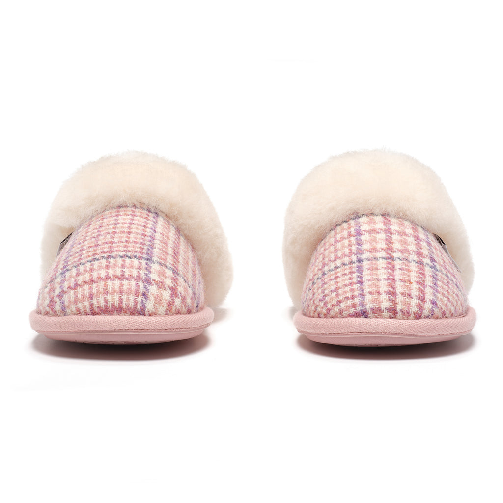 Kate - Harris Tweed Mule - Pink POW Check