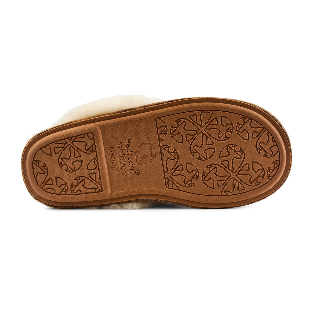 Kate - Sheepskin Lined Mule - Honey Check