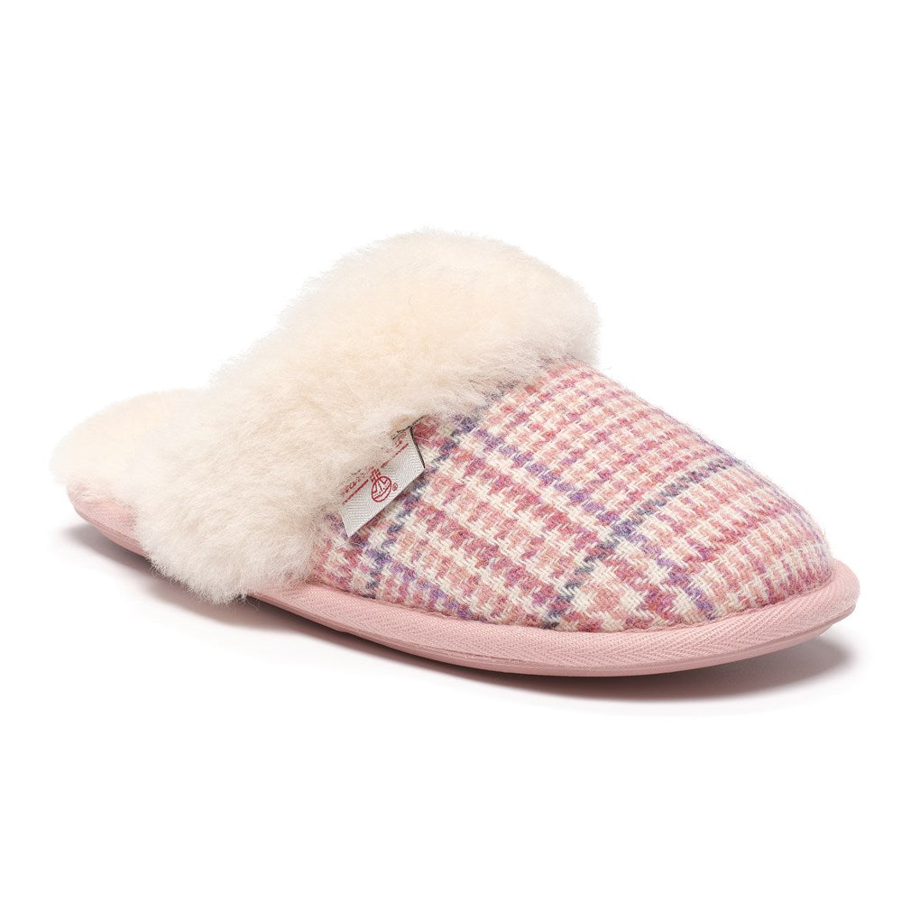 Kate - Harris Tweed Mule - Pink POW Check