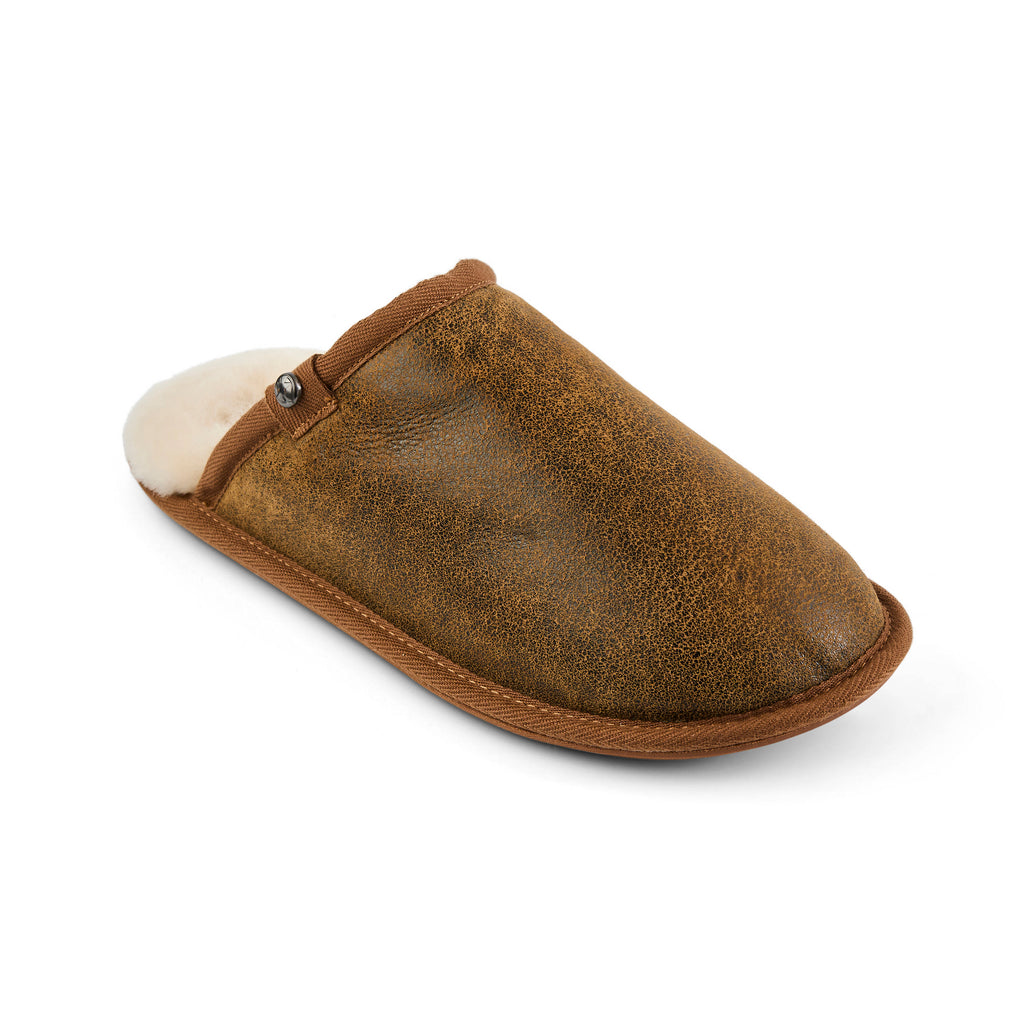 Keifer - Double Faced Sheepskin Mule - Distressed Coffee