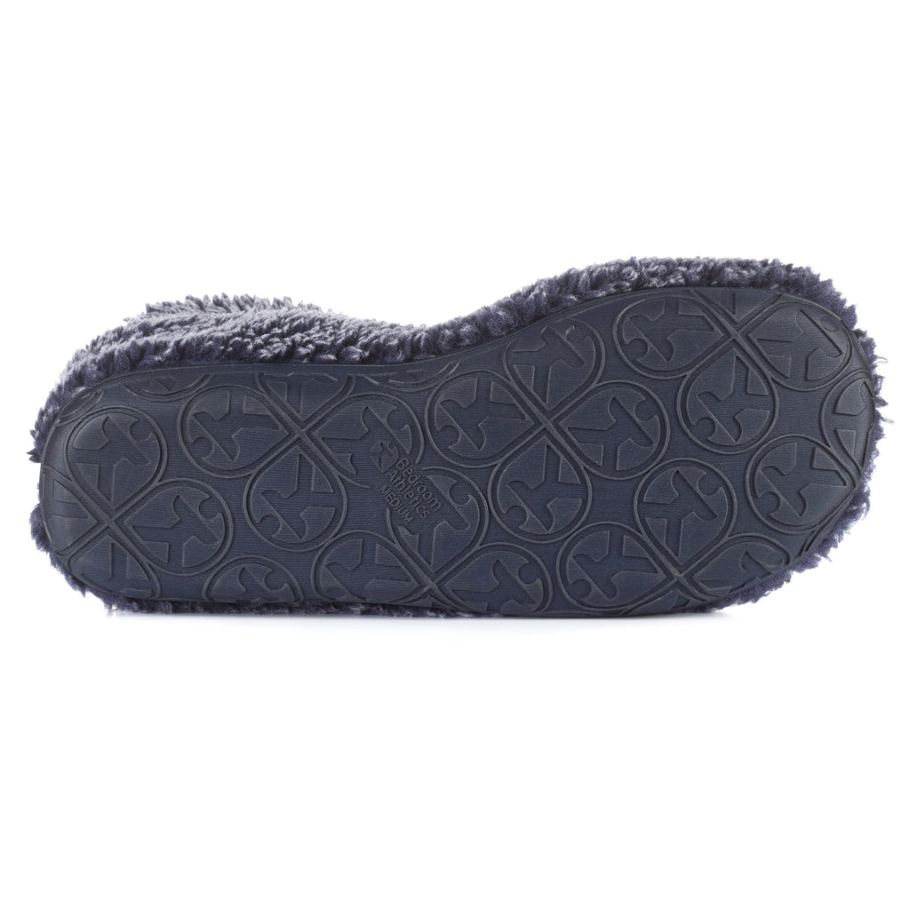 men's navy non-slip slipper booties