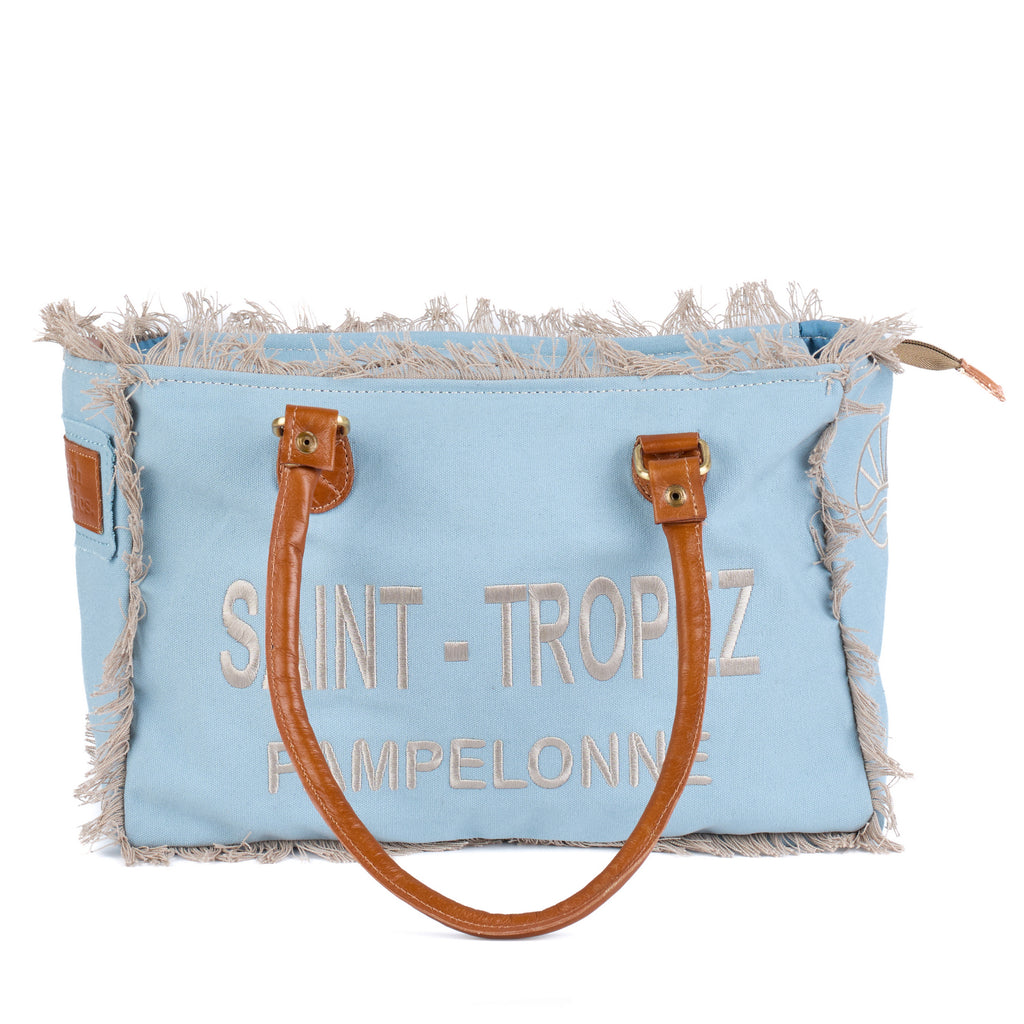 Lani - St Tropez Washed Canvas Shoulder Bag - Blue