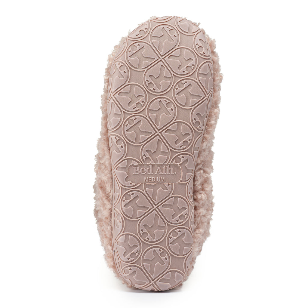 Lauren - Luxury Borg Fleece Short Slipper Boot - Dusky Pink