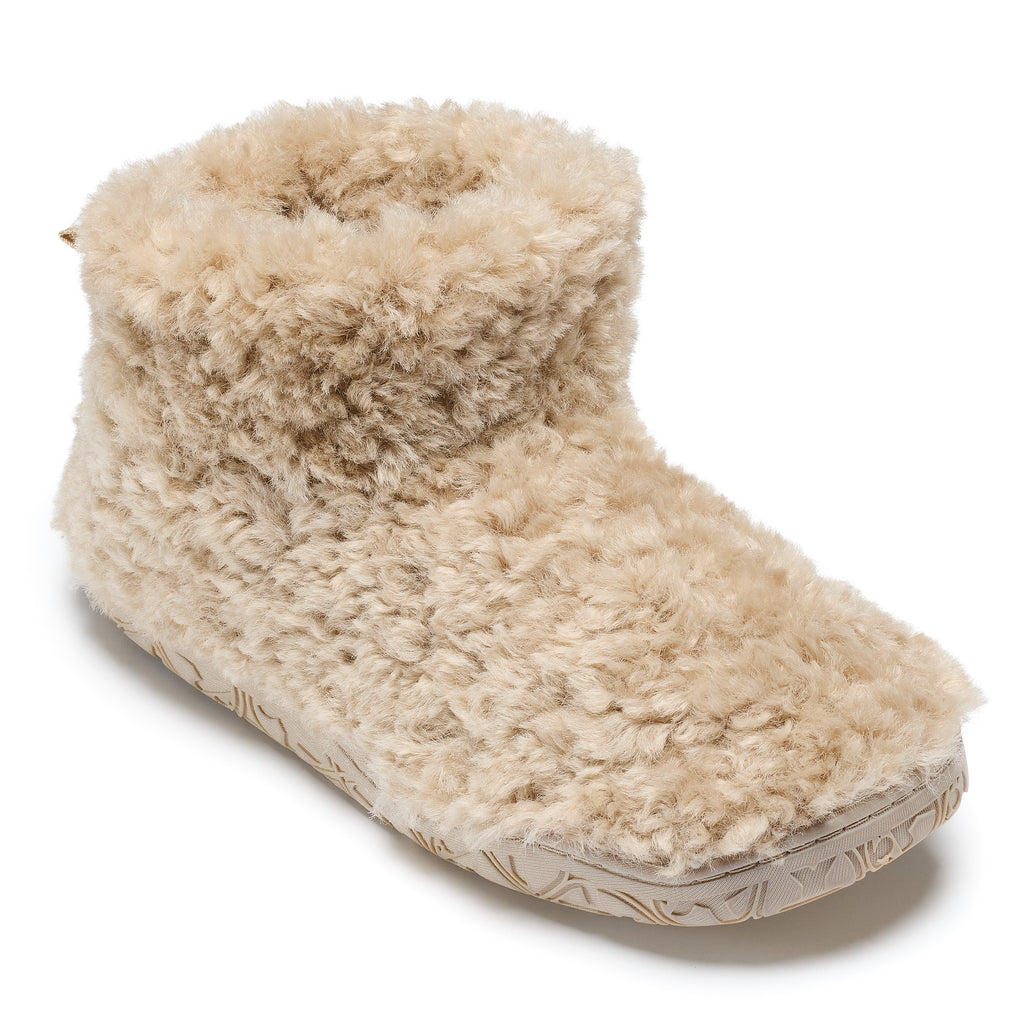 Lauren - Luxury Borg Fleece Short Slipper Boot - Biscuit