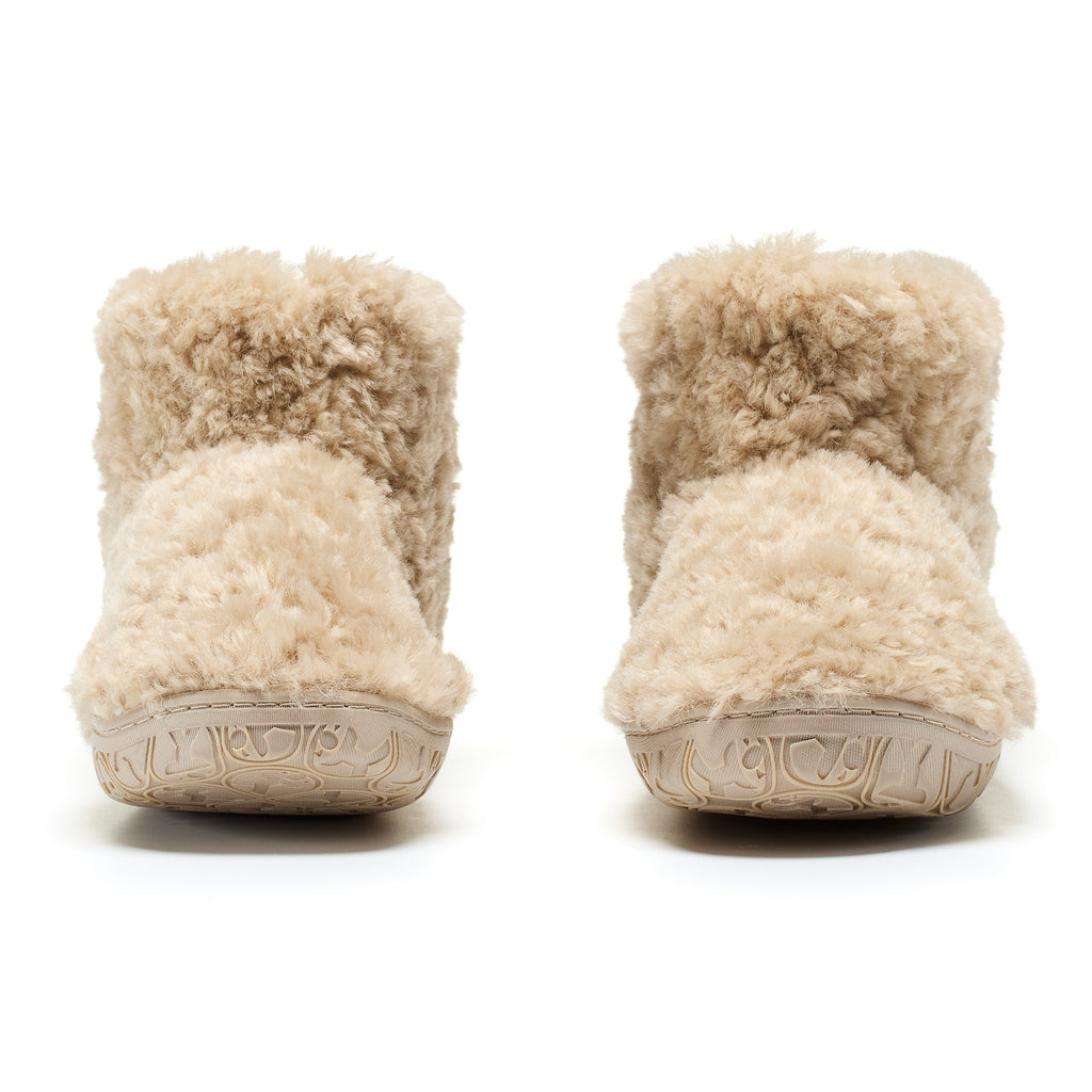 Lauren - Luxury Borg Fleece Short Slipper Boot - Biscuit