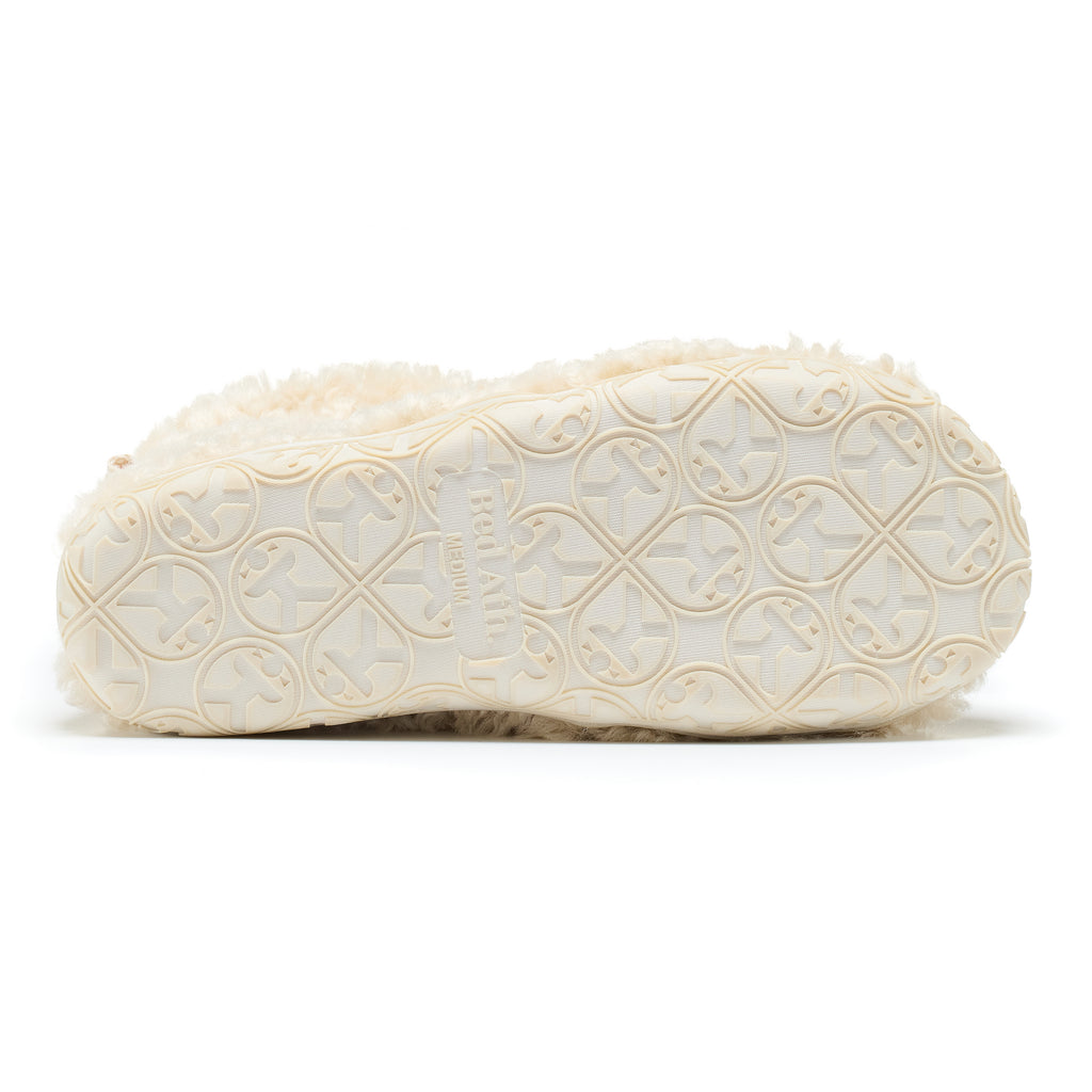 Lauren - Luxury Borg Fleece Short Slipper Boot - Cream