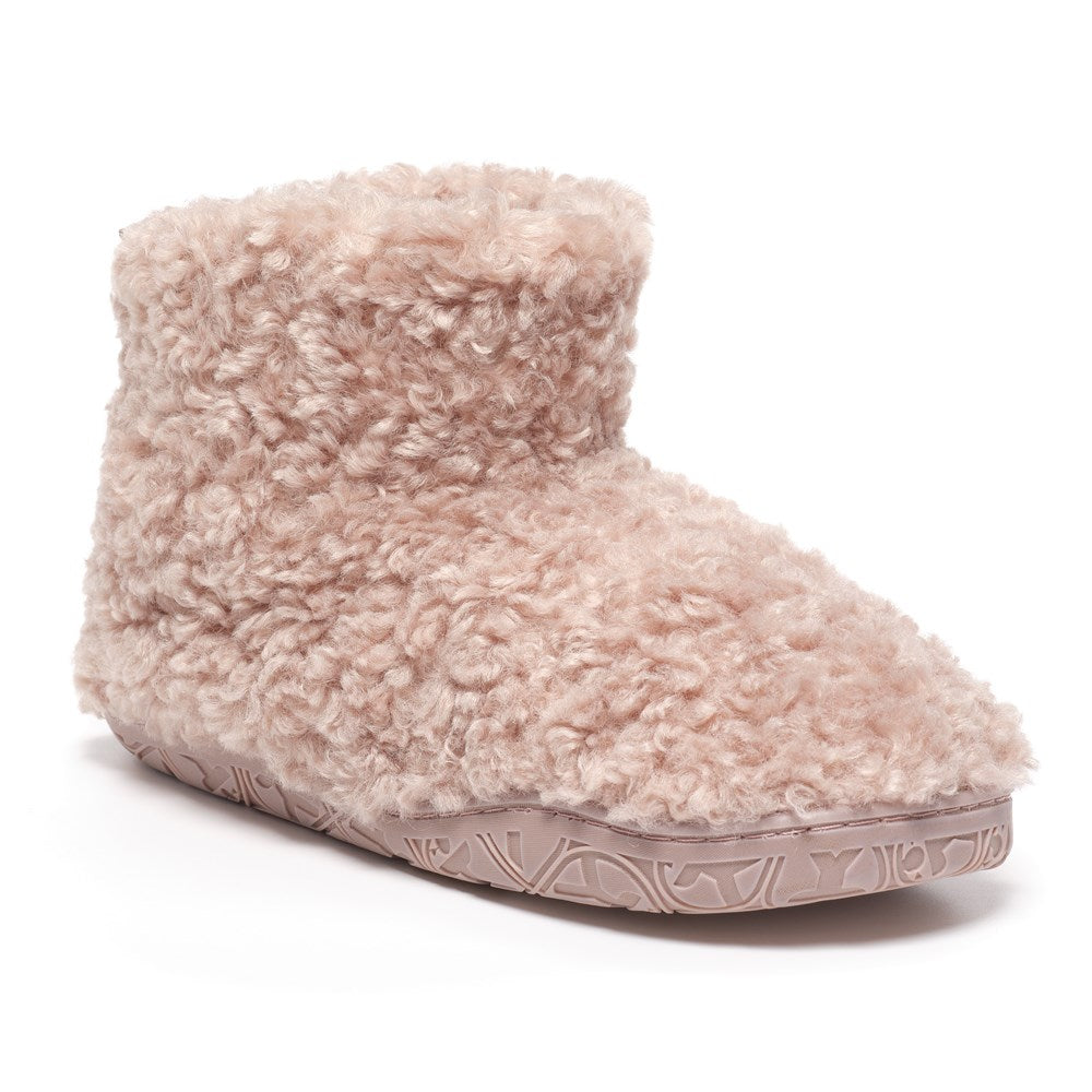 Lauren - Luxury Borg Fleece Short Slipper Boot - Dusky Pink
