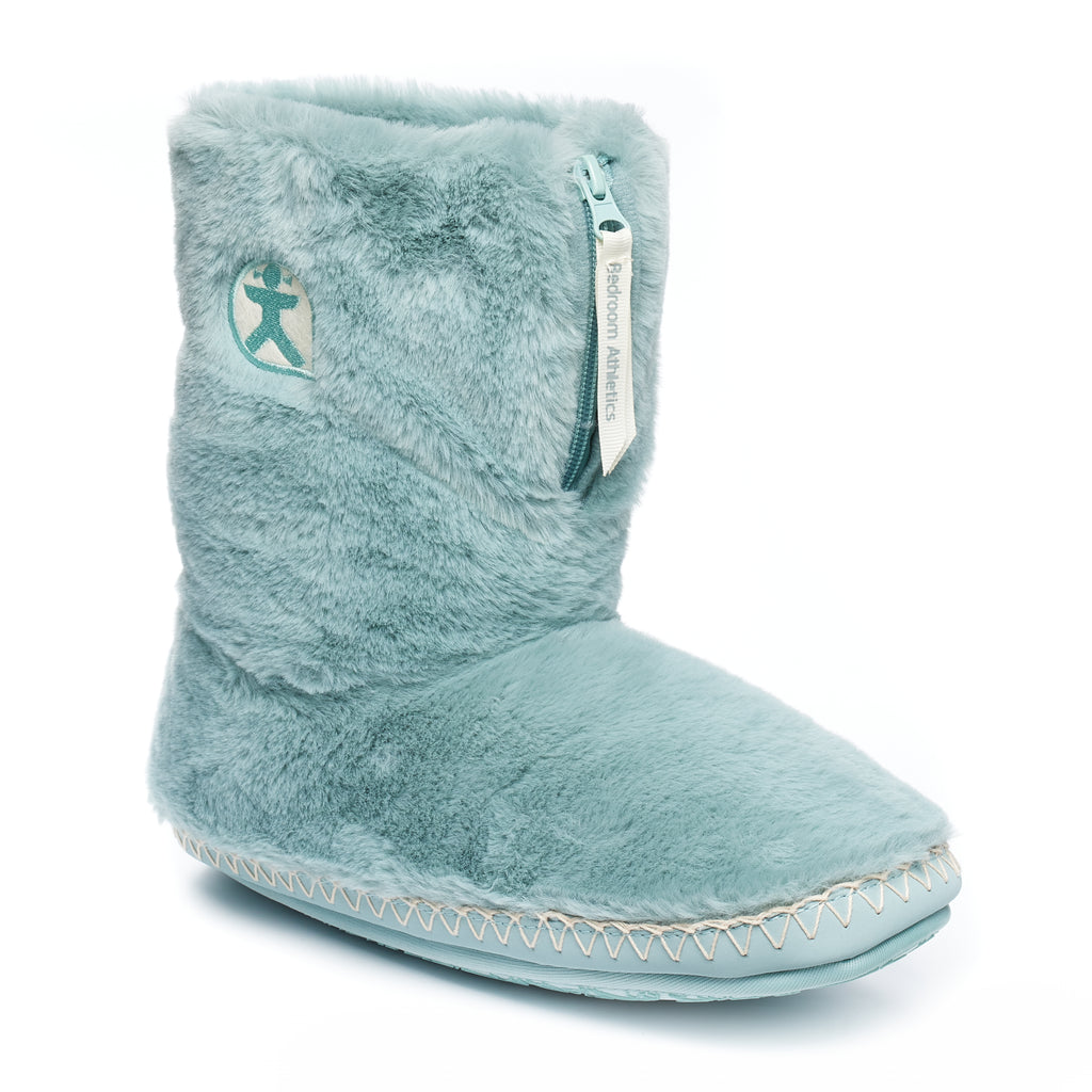 Lipper Bot Marilyn - Classic Faux Fur Slipper Boot - Seafoam – Bedroom Athletics