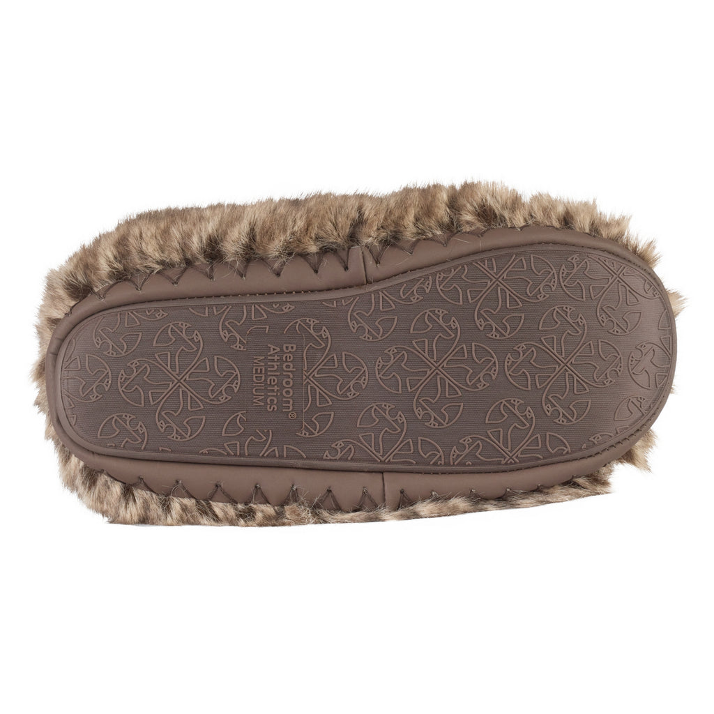 non slip sold of women's brown Faux Fur Slipper Boots