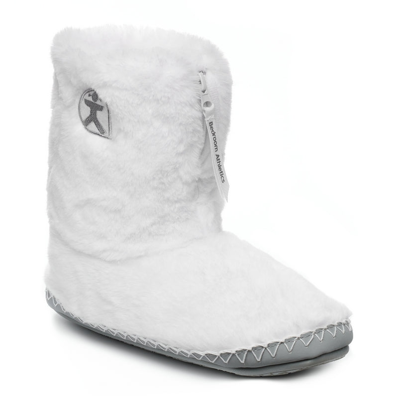 Monroe - Faux Fur Slipper Boot - White / Trace Grey