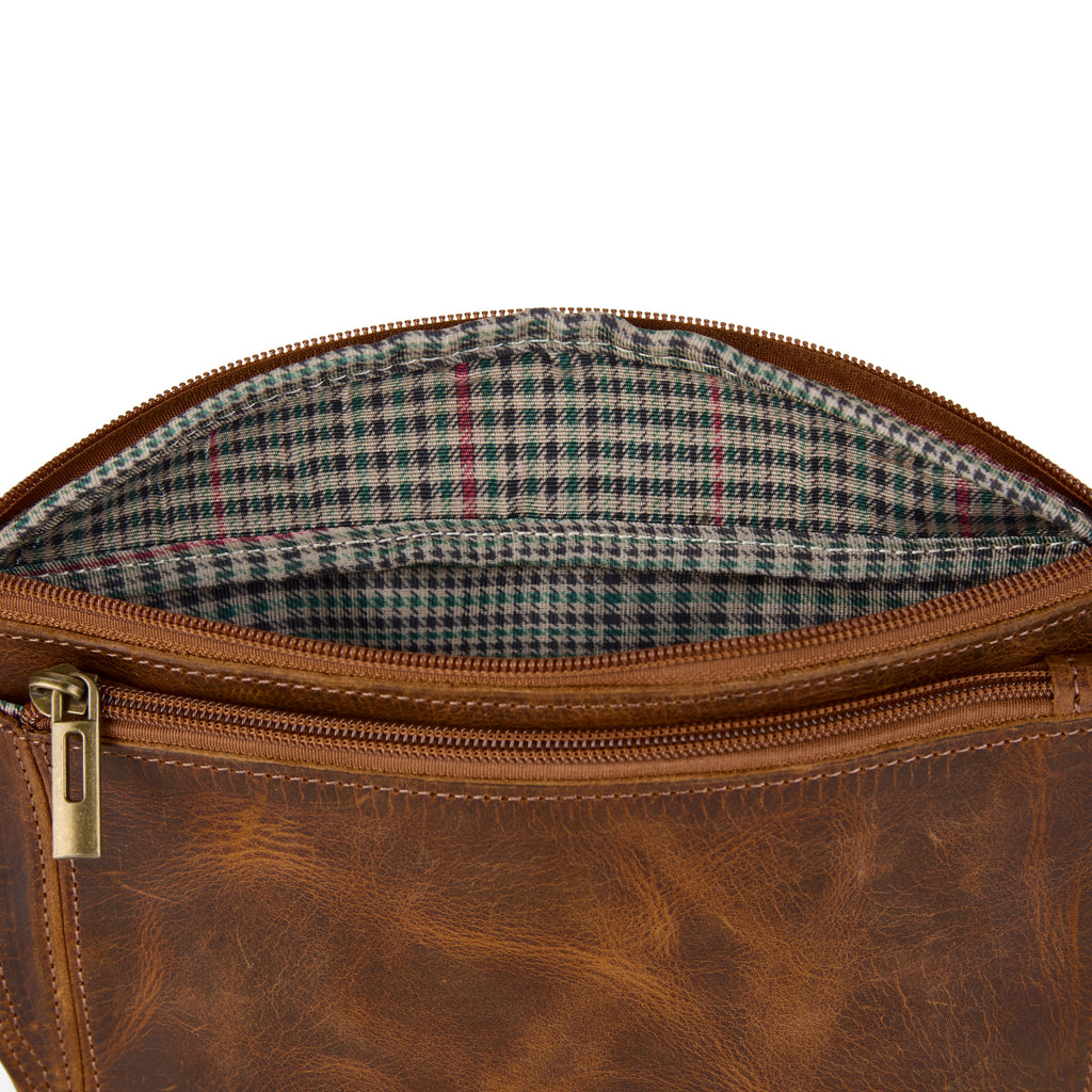 Maldini - Distressed Leather Bum Bag - Tan