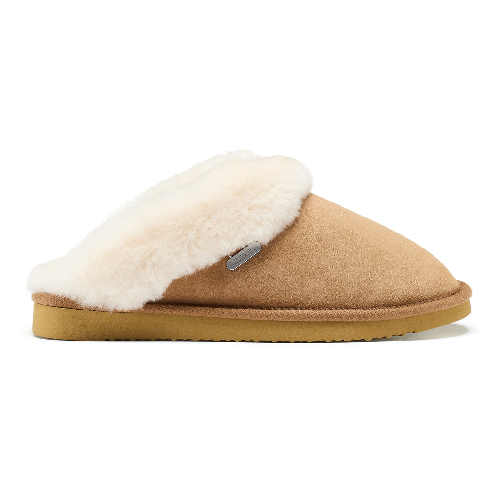 Margot - Double Faced Sheepskin Mule - Chestnut