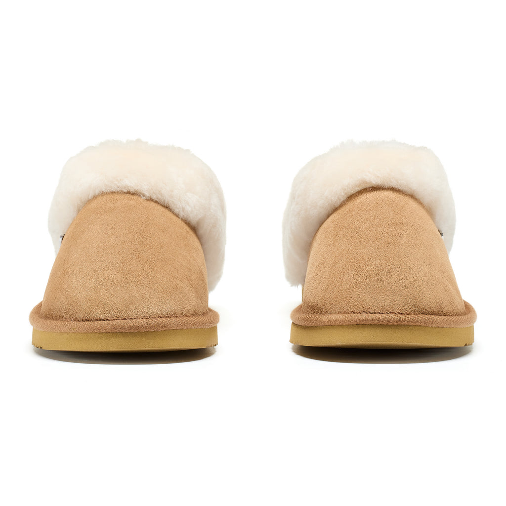 Margot - Double Faced Sheepskin Mule - Chestnut