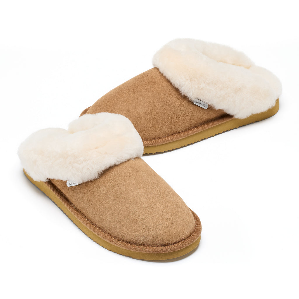 Margot - Double Faced Sheepskin Mule - Chestnut
