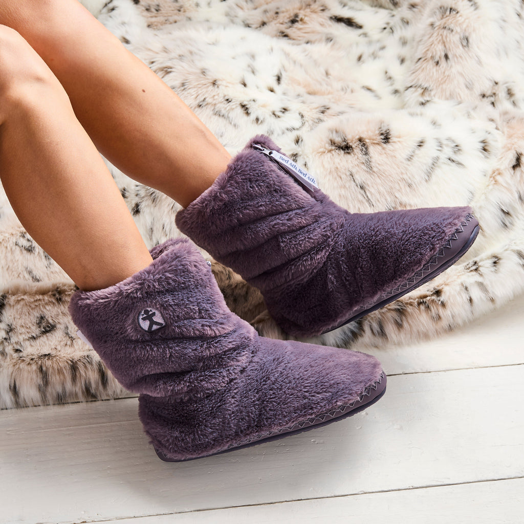 Marilyn - Classic Faux Fur Slipper Boot - Frosted Grape