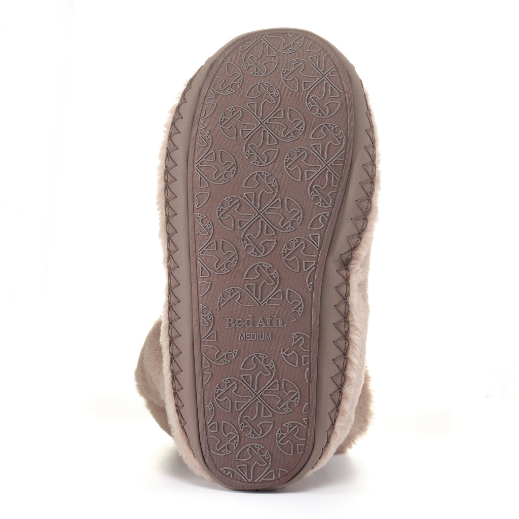 Monroe - Classic Faux Fur Slipper Boot - Taupe / Deep Taupe