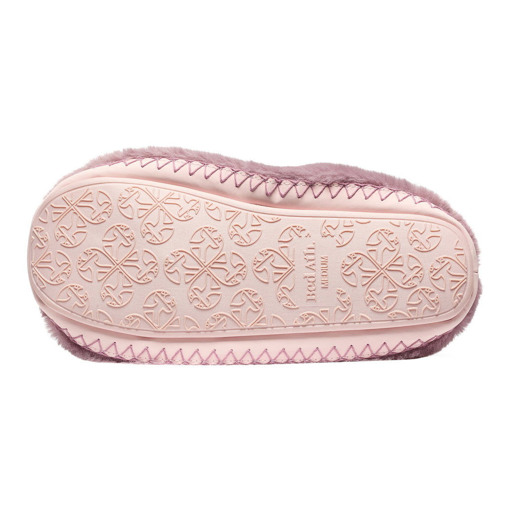 Sole of a Monroe Aquarelle slipper boot with Bedroom Athletics logo