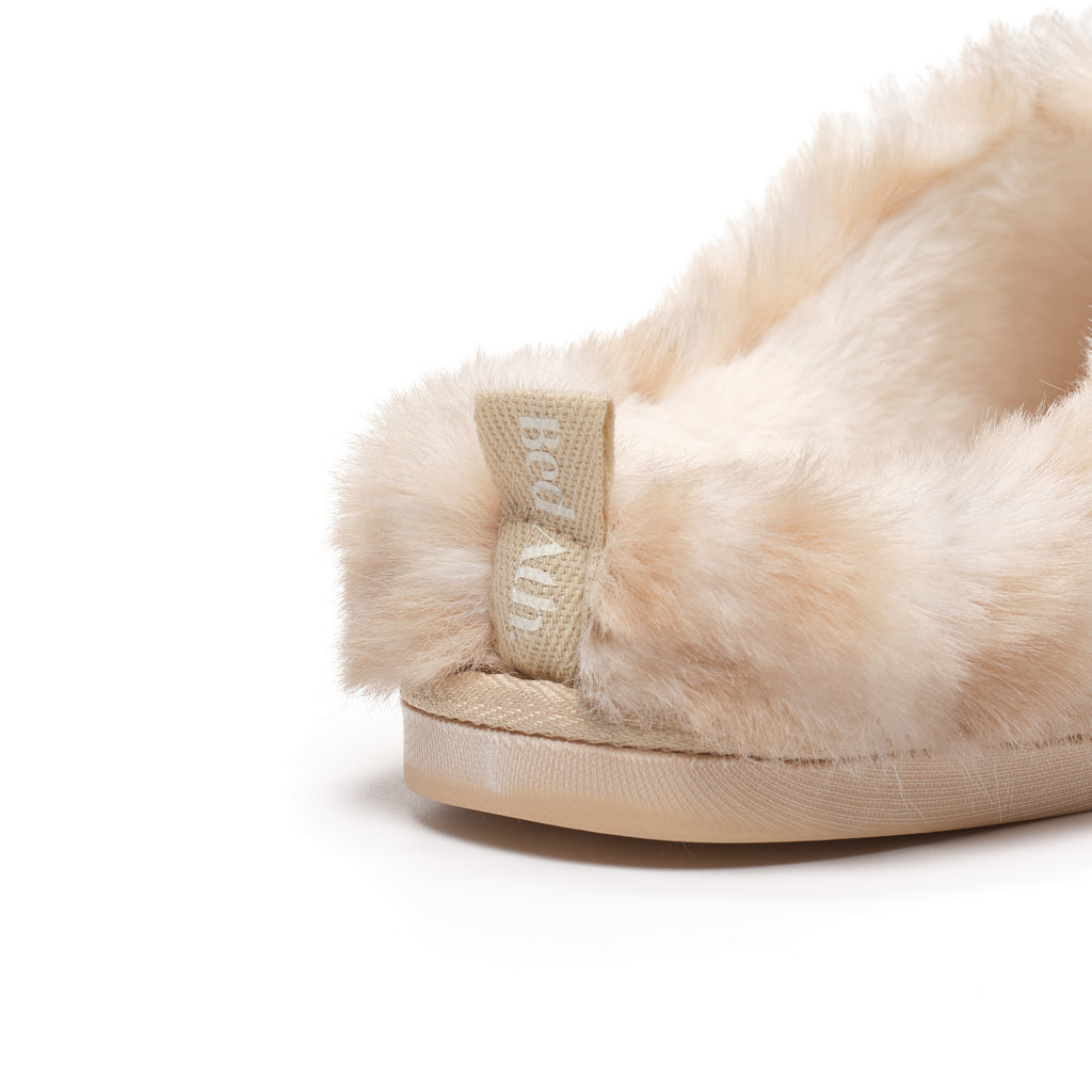 Nadine - Luxury Faux Fur Mule - Caramel Leopard